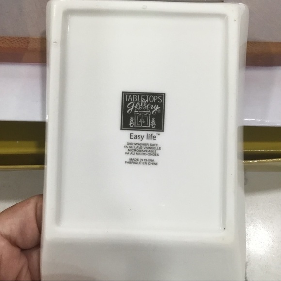 Tabletops Gallery 5 Pc Appetizer Ceramic Bamboo Tray NEW Serving Set Italian - Picture 7 of 10